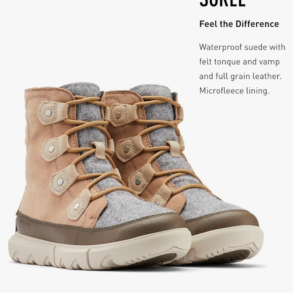 Sorel Explorer II Joan Women's Winter Boots - Tan and Gray